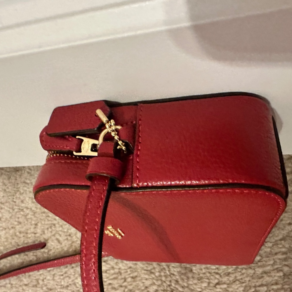 Red Leather Coach Side Bag - Picture 13 of 14